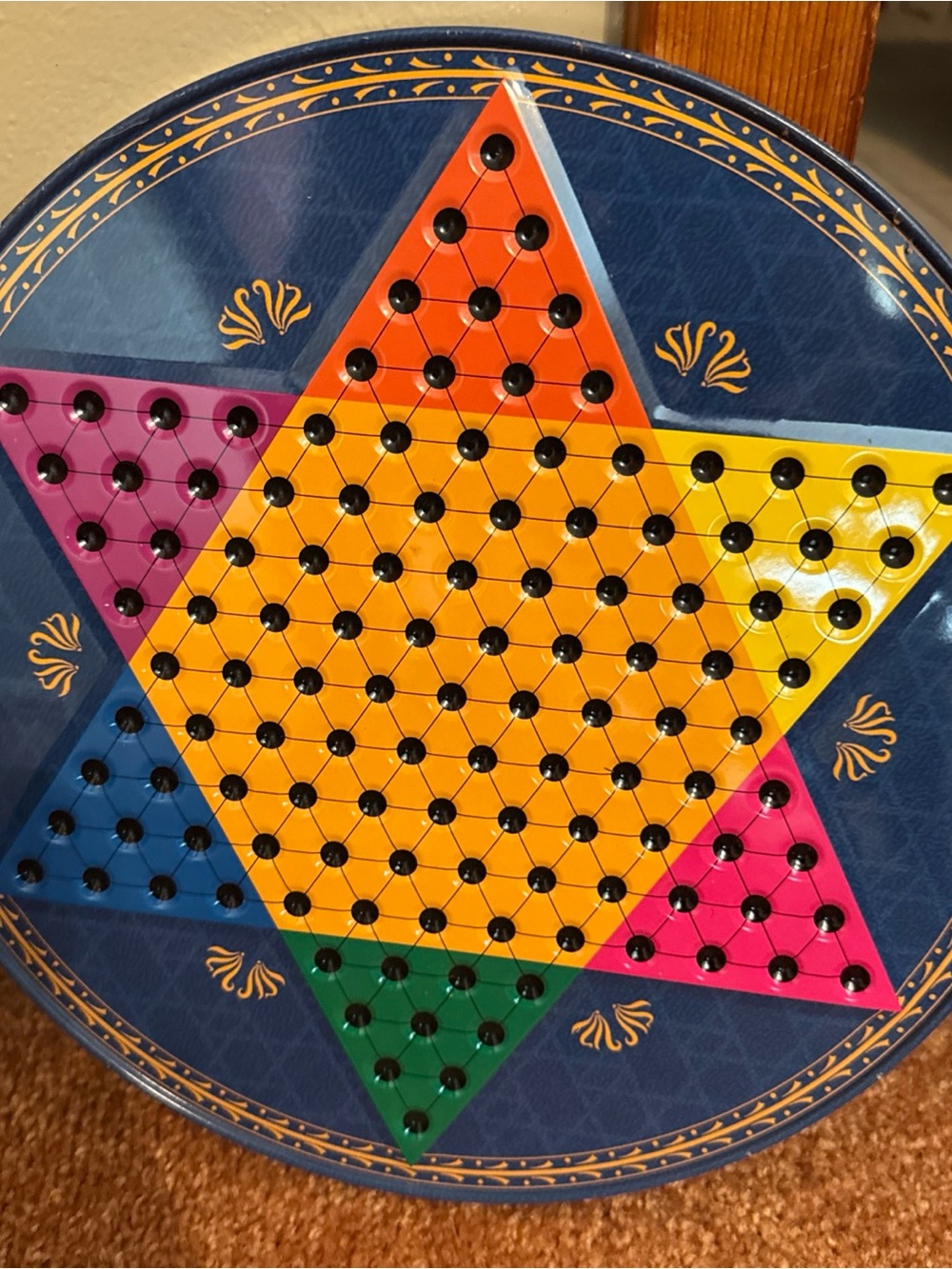 Vintage Tin Chinese Checkers with marbles